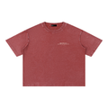 Brooklyn Coordinates tee in Red, front view showing the white Brooklyn coordinates chest print