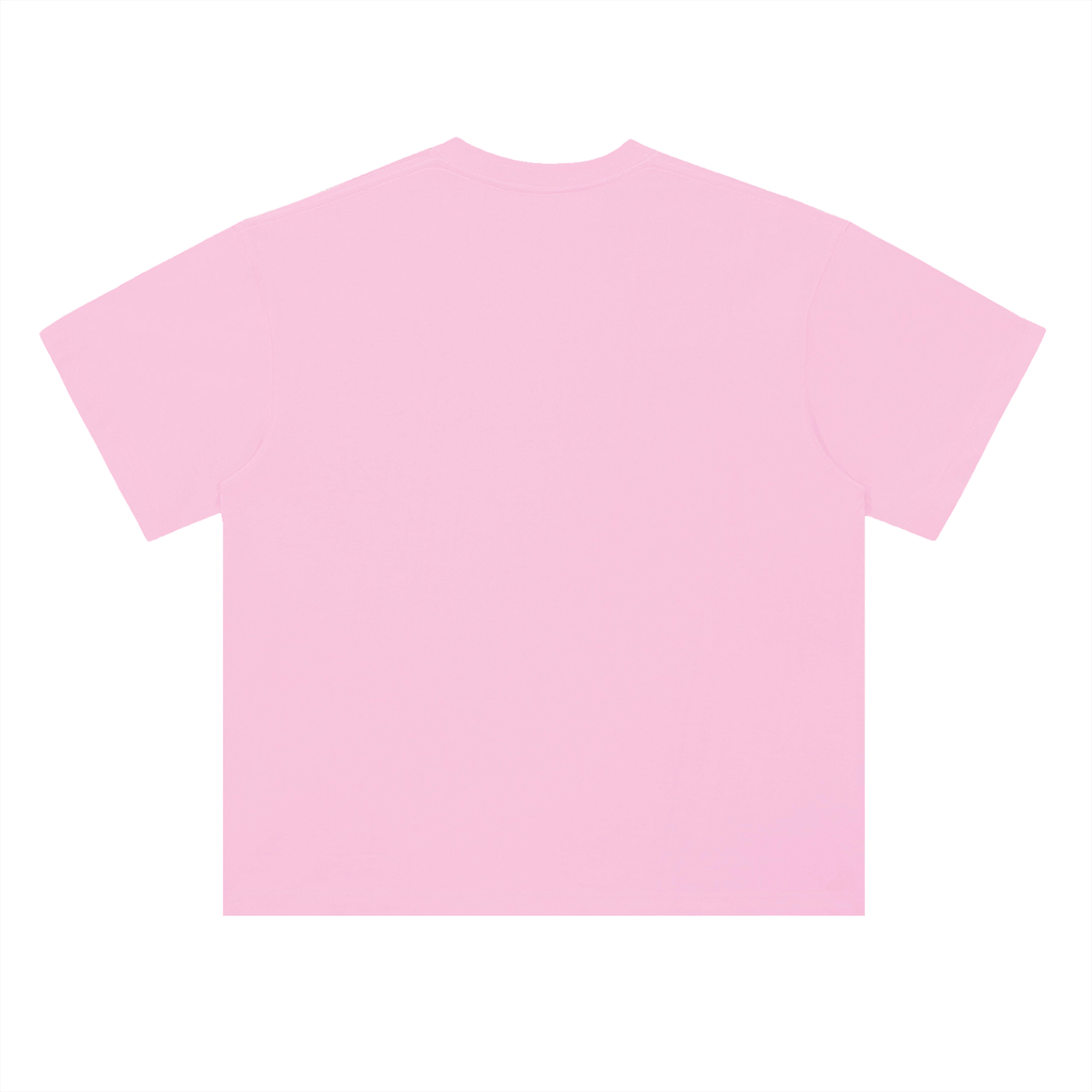 Heavyweight Coordinates tee in Cherry Blossom Pink, back view (no print on the back)