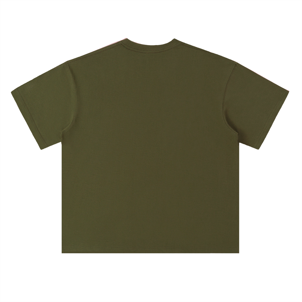 Heavyweight Coordinates tee in Jungle Green, back view (no print on the back)